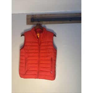 Joe Fresh Puffy Vest Neon Orange Red Women's Size Large